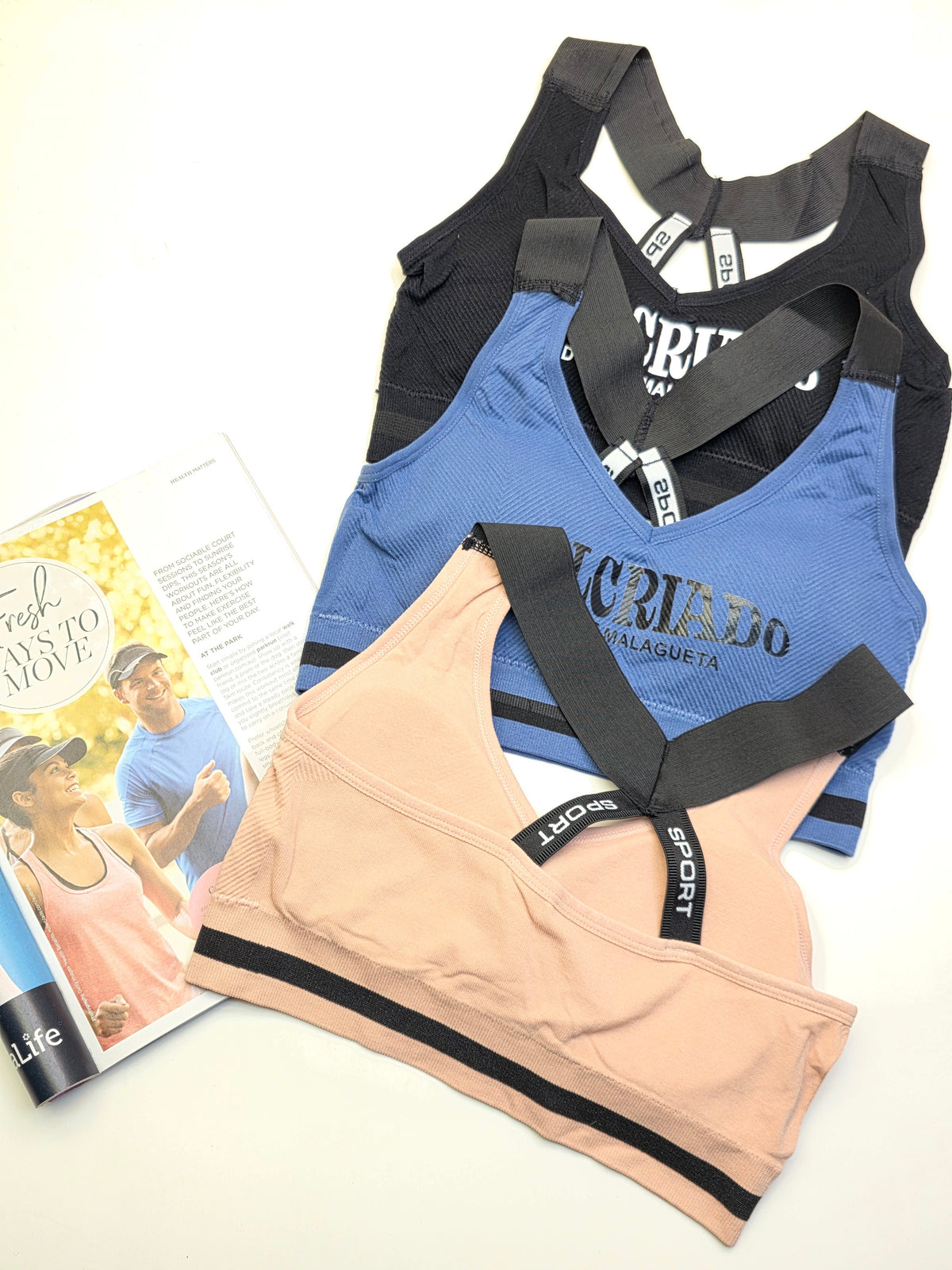 (30-38)WIDE STRAP Criss Cross Back Sports Bra